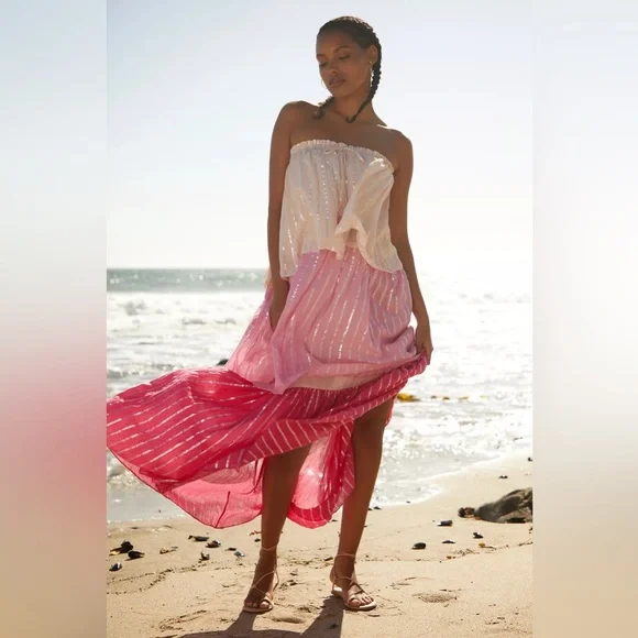 PQ Pink and White Briar Maxi Dress - Picture 1 of 3